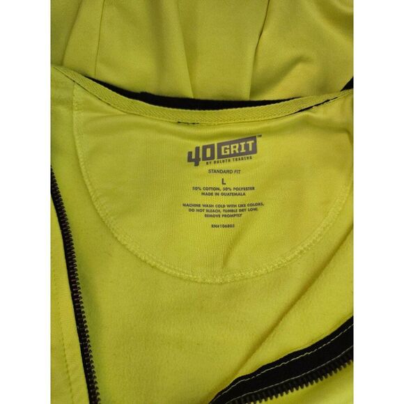 Neon Yellow Zip-Up Hoodie By 40 grit from Duluth Trading Company - Picture 7 of 8
